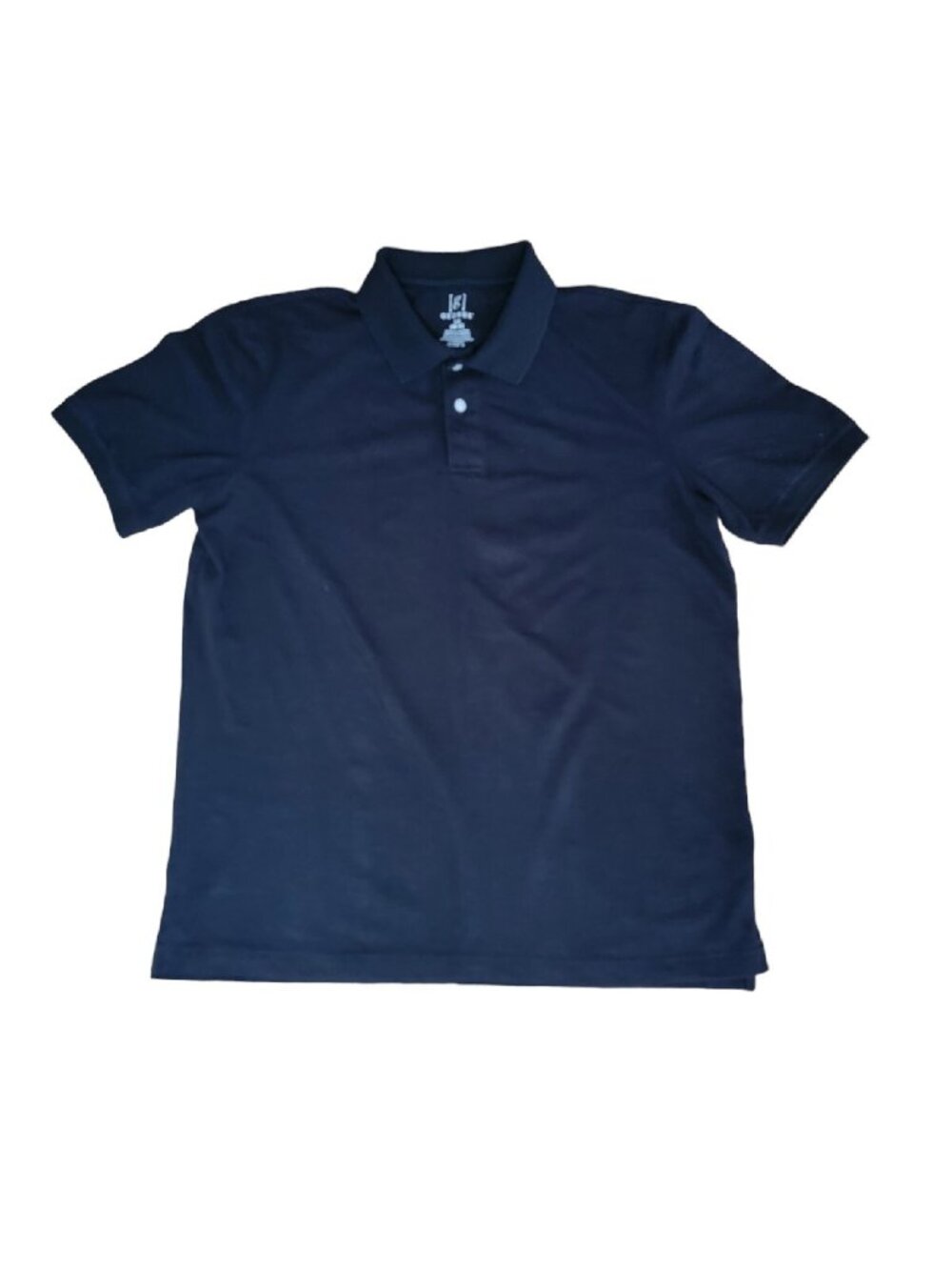 George Mens Black Polo Shirt Large Cotton Blend Short-Sleeve Casual
